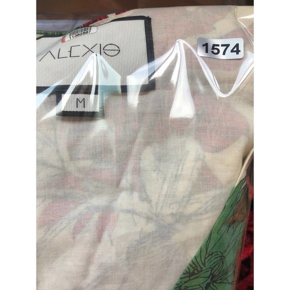 Alexis Idella Dress White Floral Print Short Sleeve Size Medium - Picture 16 of 16